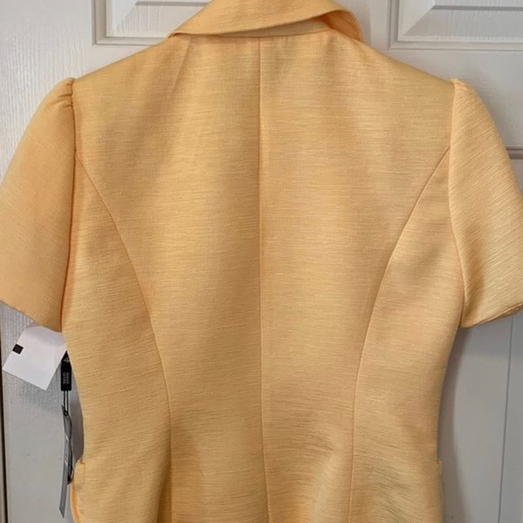 TAHARI size 4 yellow ladies suit jacket and skirt. - Picture 4 of 6